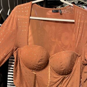 ASOS DESIGN Crystal Stud Corset Top